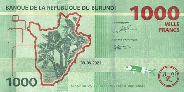 PN55 Burundi - 1000 Francs Year 2021